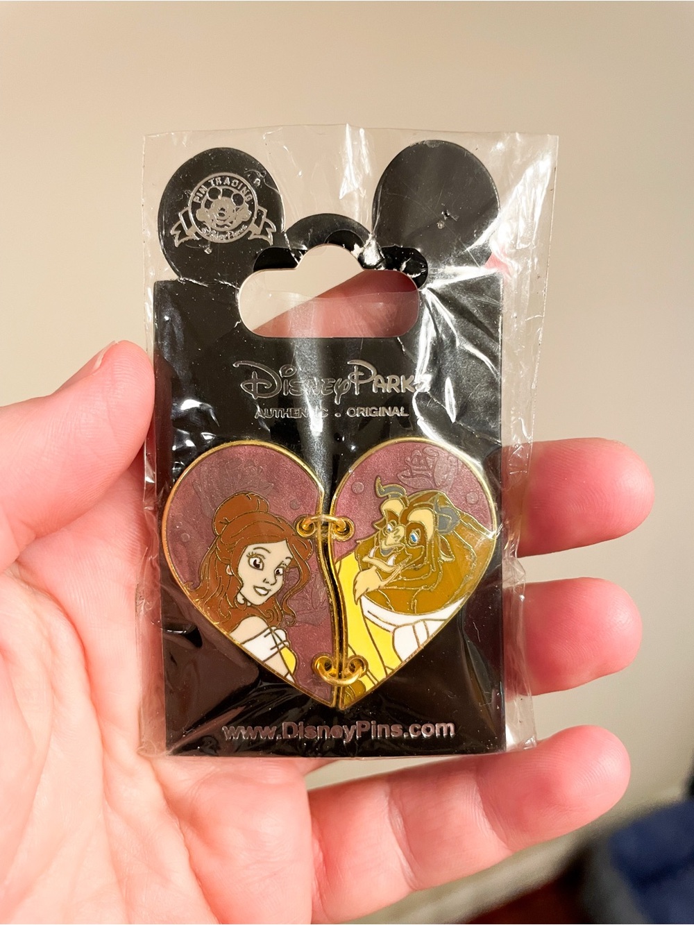 Disney Parks Beauty and the Beast Heart Pin - Excellent Used Condition